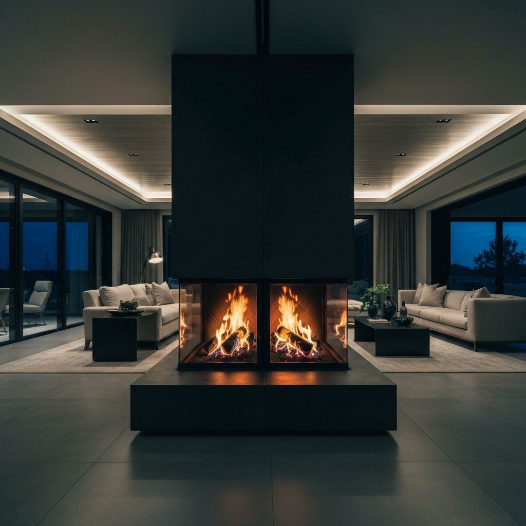 Double-sided fireplace