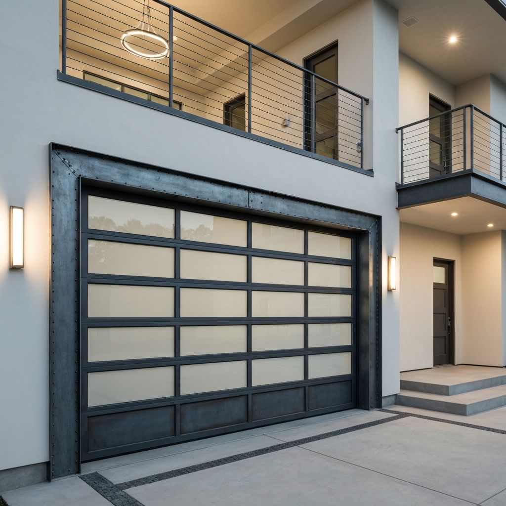 Industrial steel garage door